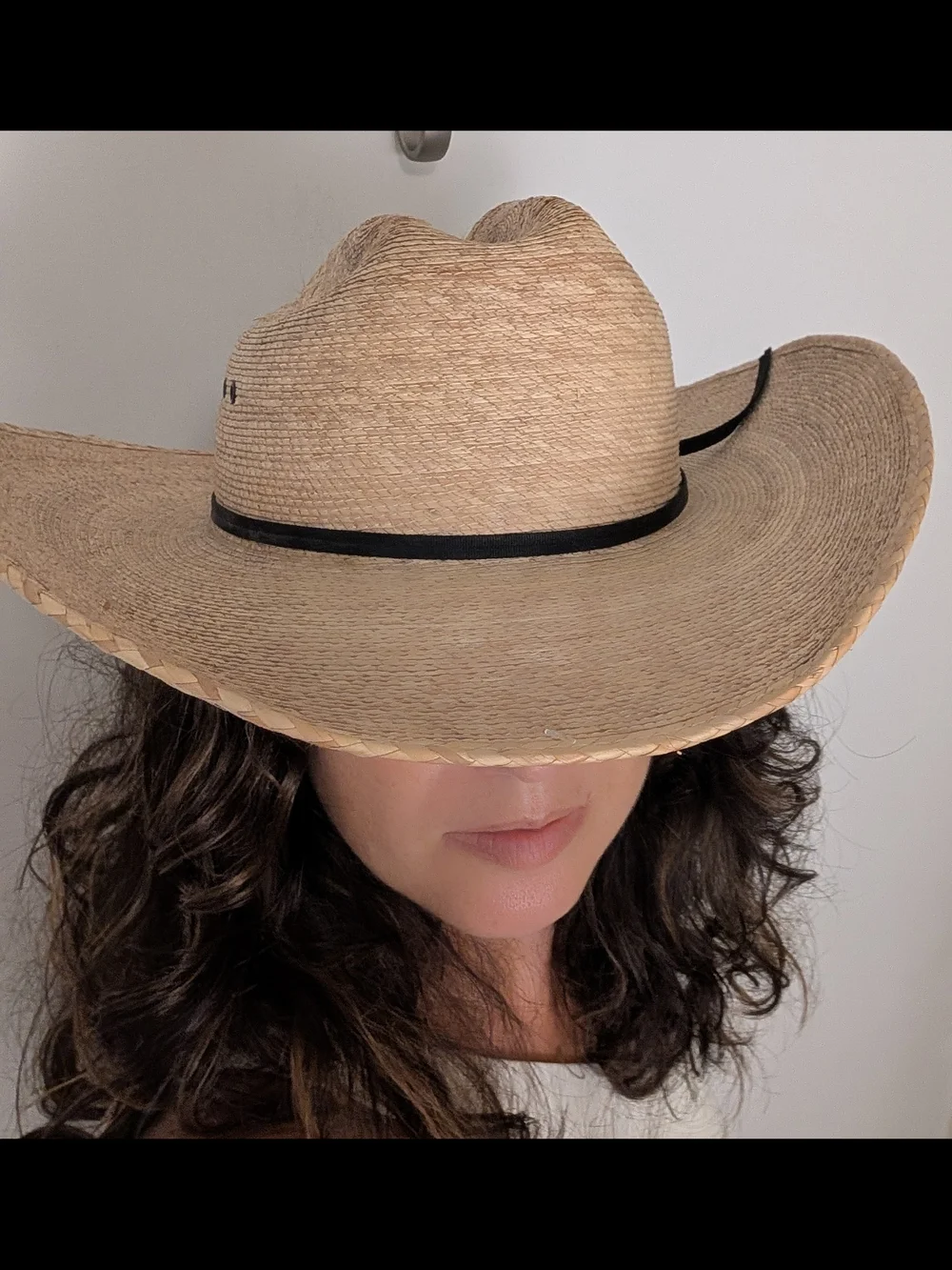 Justin Straw Cowboy Hat with Black Band Size 20